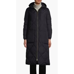 Lands' End FeatherFree Insulated Diamond Quilted Maxi Puffer Coat Tall S Women's